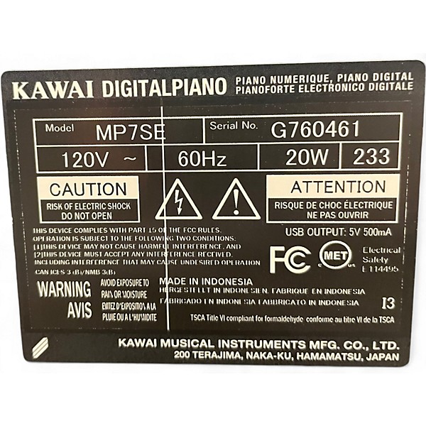 Used Kawai MP7 SE Keyboard Workstation