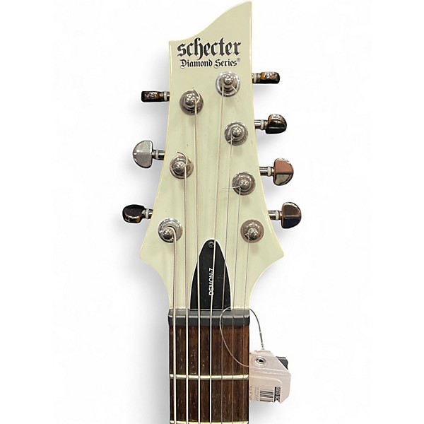 Used Schecter Guitar Research Demon 7 String white Solid Body Electric Guitar