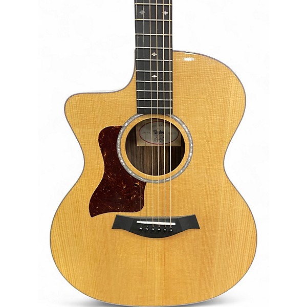Used Taylor 214CE Deluxe Left Handed Natural Acoustic Electric Guitar