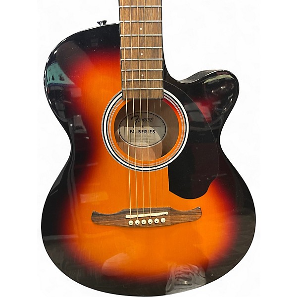 Used Fender FA135CE Concert sunburst Acoustic Electric Guitar