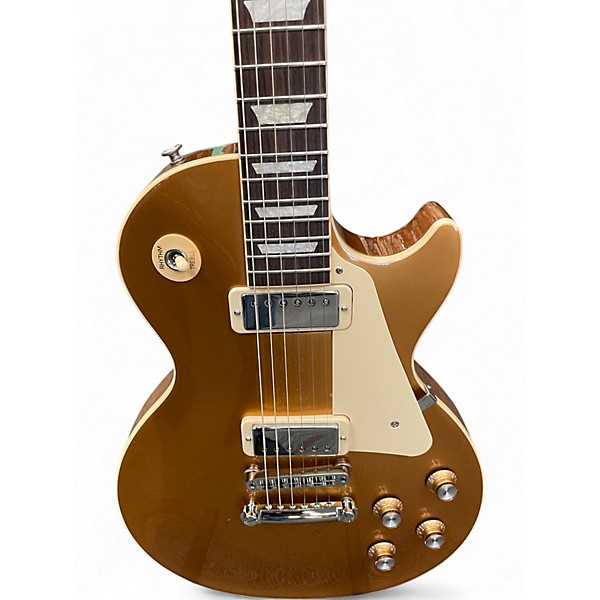 Used Gibson Les Paul Deluxe Gold Top Solid Body Electric Guitar