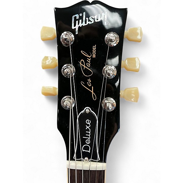 Used Gibson Les Paul Deluxe Gold Top Solid Body Electric Guitar