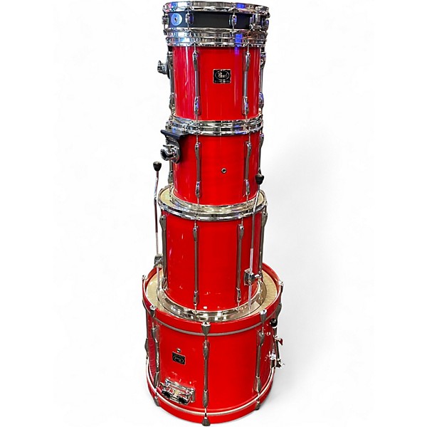 Used Pearl 4 Piece Export Trans Red Drum Kit