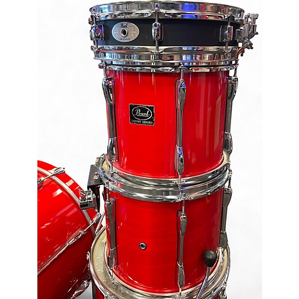 Used Pearl 4 Piece Export Trans Red Drum Kit