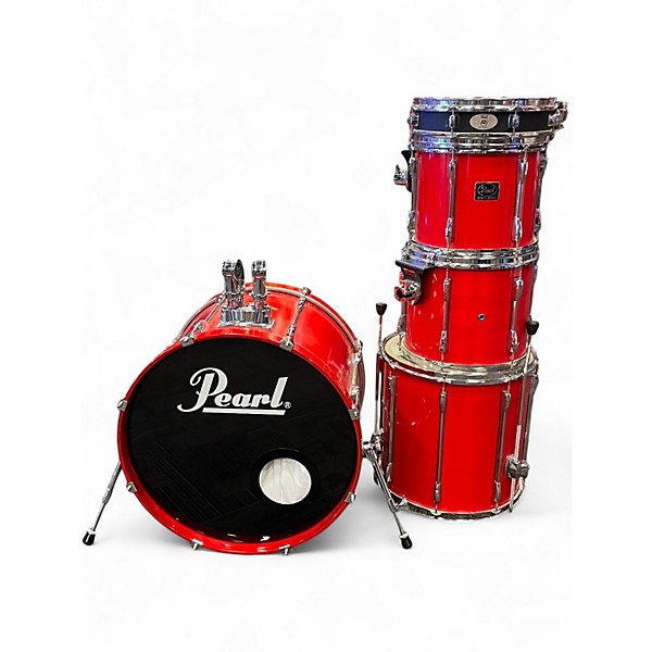 Used Pearl 4 Piece Export Trans Red Drum Kit