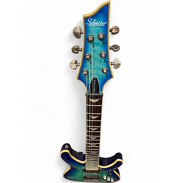 Used Schecter Guitar Research Omen Extreme 6 Ocean Blue Burst Solid Body Electric Guitar
