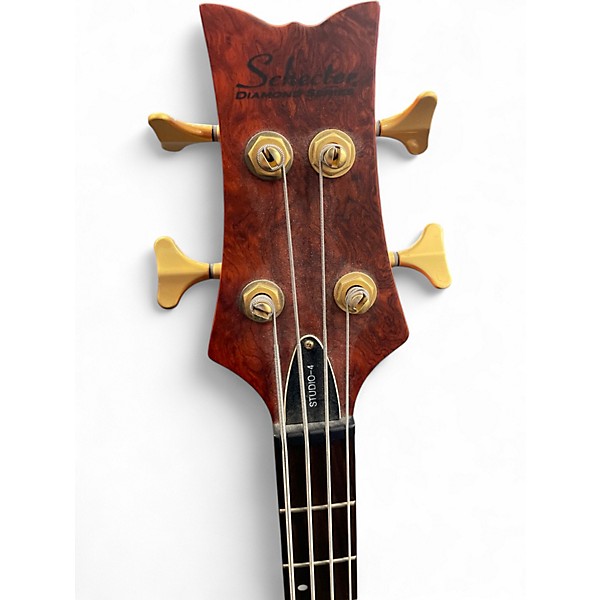 Used Schecter Guitar Research Stiletto Studio 4  Satin Honey Electric Bass Guitar
