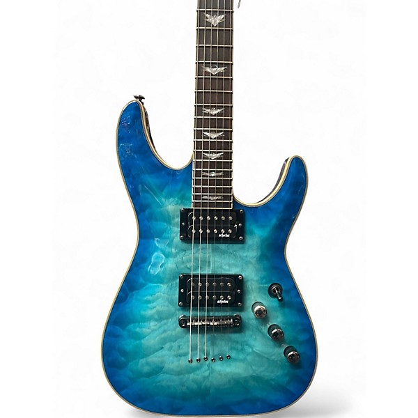 Used Schecter Guitar Research Omen Extreme 6 Ocean Blue Burst Solid Body Electric Guitar