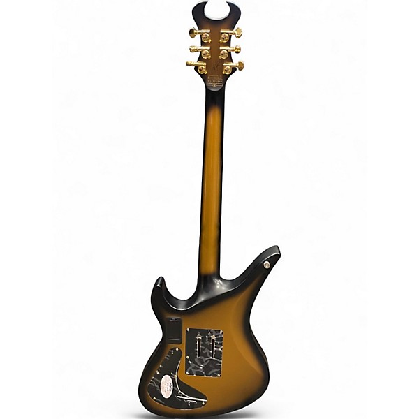 Used Schecter Guitar Research DIAMOND SERIES COSTUM S Black and Gold Solid Body Electric Guitar