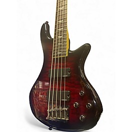 Used Schecter Guitar Research Stiletto Extreme 5 String Black Cherry Electric Bass Guitar