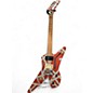 Used EVH Striped Series Shark Red and Silver Solid Body Electric Guitar thumbnail