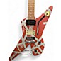 Used EVH Striped Series Shark Red and Silver Solid Body Electric Guitar