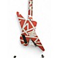 Used EVH Striped Series Shark Red and Silver Solid Body Electric Guitar