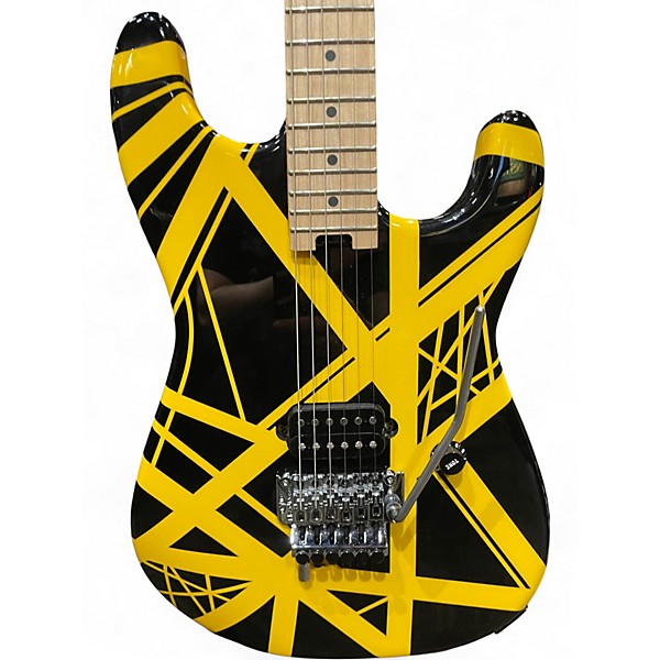 Used EVH Stripe Series Black and Yellow Solid Body Electric Guitar