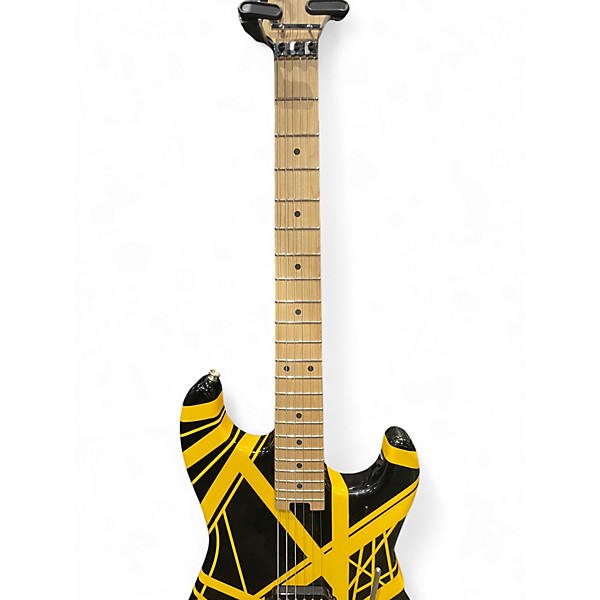 Used EVH Stripe Series Black and Yellow Solid Body Electric Guitar