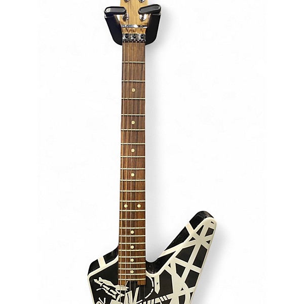 Used EVH Striped Series Star Black and White Solid Body Electric Guitar