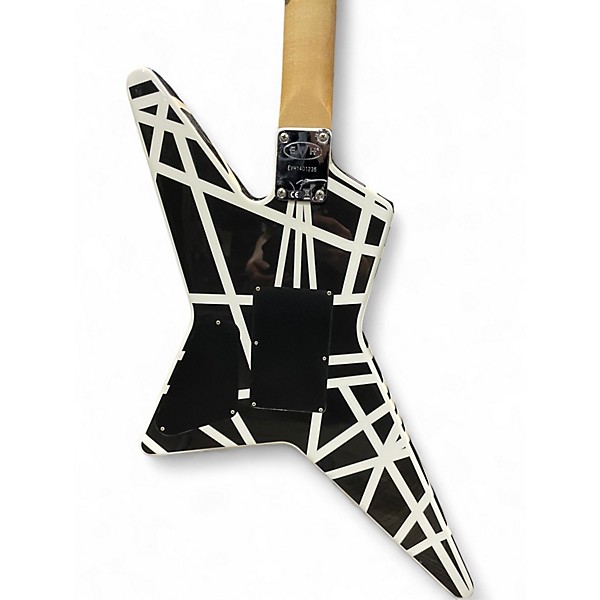 Used EVH Striped Series Star Black and White Solid Body Electric Guitar