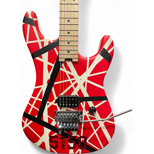 Used EVH STRIPE SERIES 5150 RED AND WHITE Solid Body Electric Guitar
