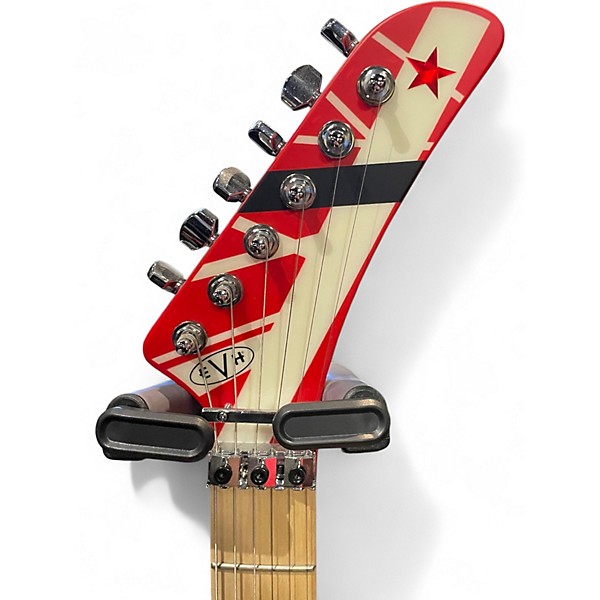 Used EVH STRIPE SERIES 5150 RED AND WHITE Solid Body Electric Guitar