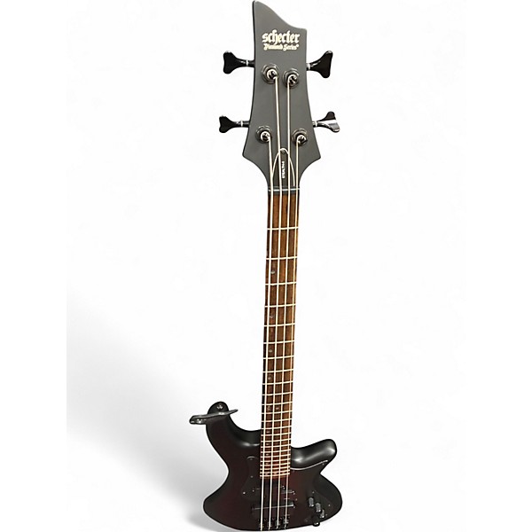 Used Schecter Guitar Research Stealth 4 Flat Black Electric Bass Guitar