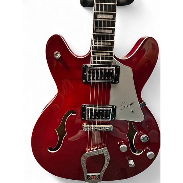 Used Hagstrom SUPER VIKING Red Hollow Body Electric Guitar
