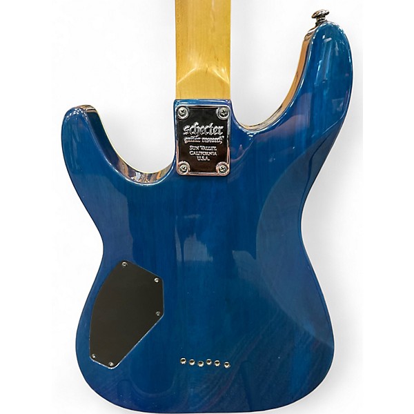 Used Schecter Guitar Research DIAMOND SERIES Trans Blue Solid Body Electric Guitar
