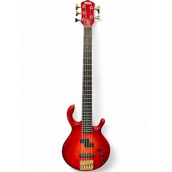 Used Pedulla MVP5 5 String Trans Red Electric Bass Guitar