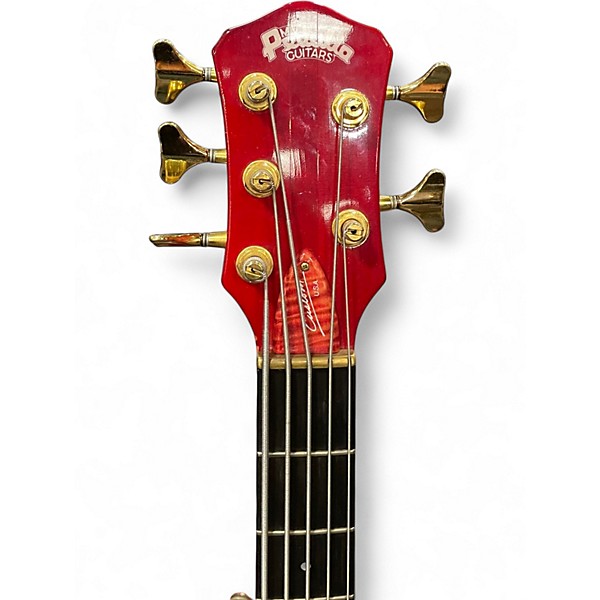 Used Pedulla MVP5 5 String Trans Red Electric Bass Guitar