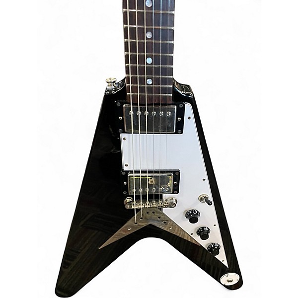 Used 2020 Epiphone Flying V Black Solid Body Electric Guitar