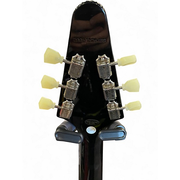 Used 2020 Epiphone Flying V Black Solid Body Electric Guitar