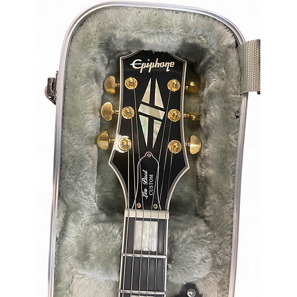 Used Epiphone Les Paul Custom Ebony Solid Body Electric Guitar