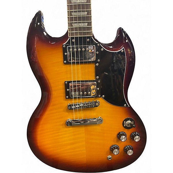 Used Firefly SG Classic 2 Tone Sunburst Solid Body Electric Guitar