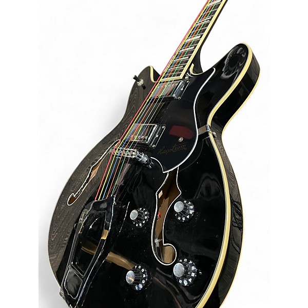 Used 2011 Hagstrom Viking Black Hollow Body Electric Guitar