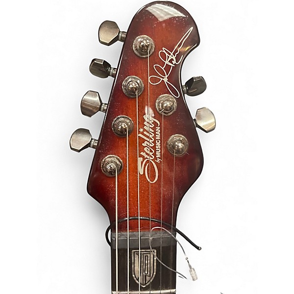 Used Sterling by Music Man MAJ200 SPALTED MAPLE BLOOD ORANGE BURST Solid Body Electric Guitar