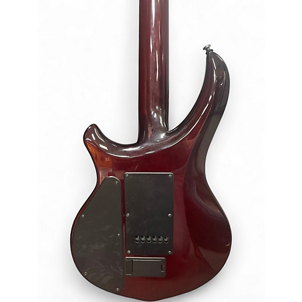 Used Sterling by Music Man MAJ200 SPALTED MAPLE BLOOD ORANGE BURST Solid Body Electric Guitar