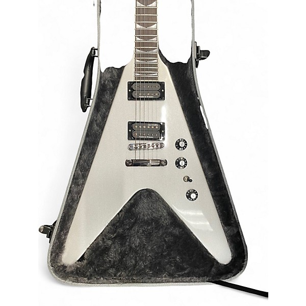 Used 2023 Gibson Dave Mustaine Flying V Silver Solid Body Electric Guitar