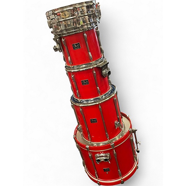 Used Pearl 5 Piece Export RED Drum Kit