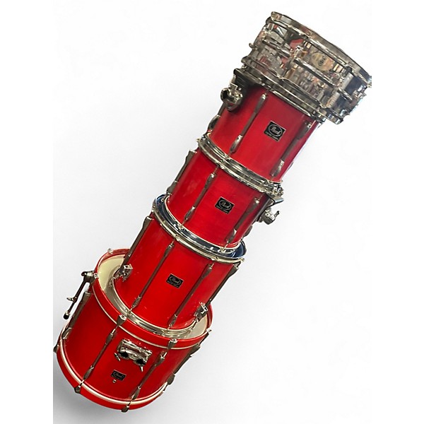 Used Pearl 5 Piece Export RED Drum Kit