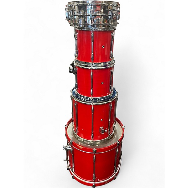 Used Pearl 5 Piece Export RED Drum Kit