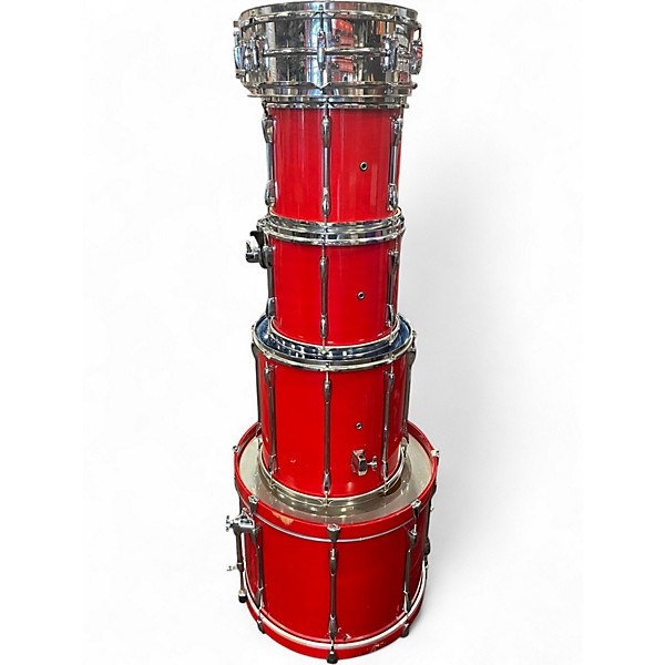 Used Pearl 5 Piece Export RED Drum Kit
