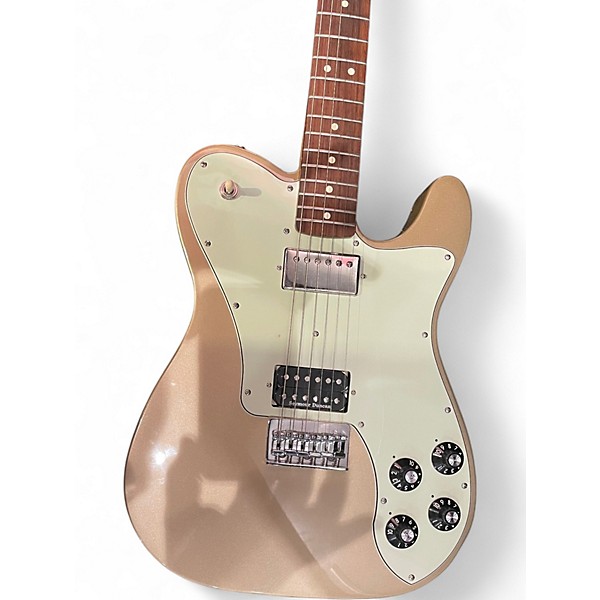 Used Fender Chris Shiflett Telecaster Deluxe Aztec Gold Solid Body Electric Guitar