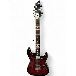 Used Schecter Guitar Research Hellraiser Deluxe Crimson Red Burst Solid Body Electric Guitar