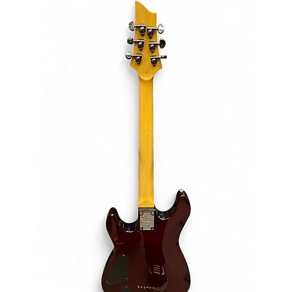 Used Schecter Guitar Research Hellraiser Deluxe Crimson Red Burst Solid Body Electric Guitar