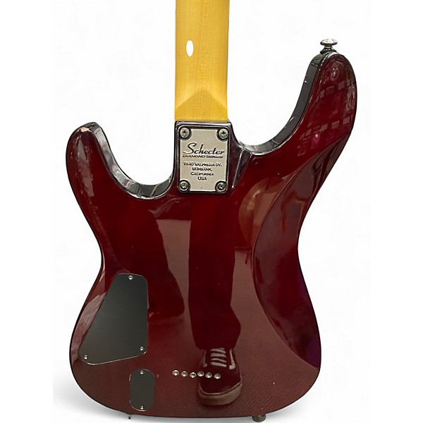 Used Schecter Guitar Research Hellraiser Deluxe Crimson Red Burst Solid Body Electric Guitar