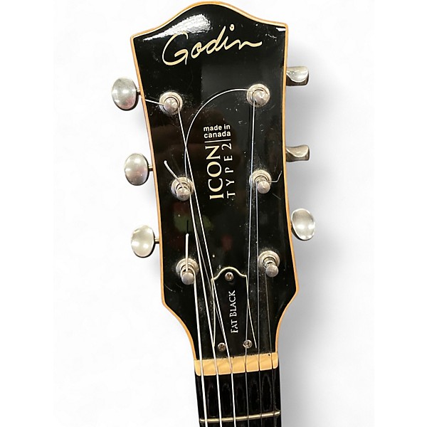 Used Godin Icon Type 2 Convertible Black Solid Body Electric Guitar