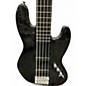 Used Squier Deluxe Jazz Bass Active V 5 String Black Electric Bass Guitar