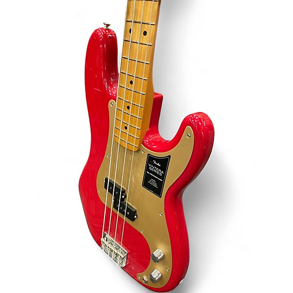 Used Fender Vintera 50s Precision Bass Red Electric Bass Guitar