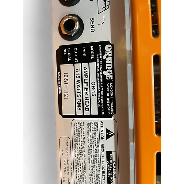 Used Orange Amplifiers OR15H 15W Tube Guitar Amp Head