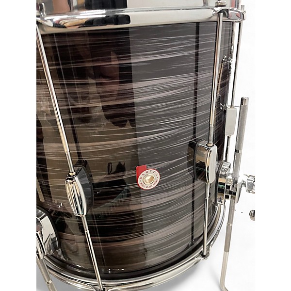 Used Barton Drums 3 Piece Studio Custom Birch Brown Stripes Drum Kit
