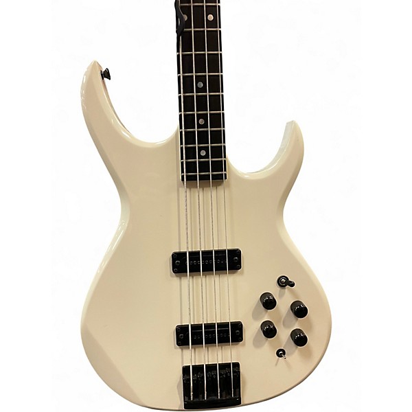 Vintage 1980s Carvin LB60 White Electric Bass Guitar